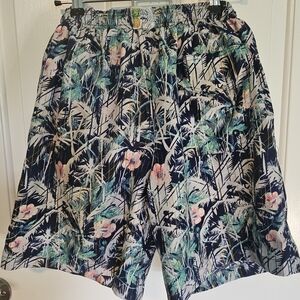 Spicy Tuna Swim Trunks Tropical Floral Print Men's Sz M